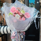 Blush Cinderella pink gerbera and rose bouquet, a romantic gift, Sydney