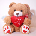 Teddy bear Kyūpi 25cm with angel wings holding a cupid's bow heart, romantic gift Sydney — Hanaya Flora