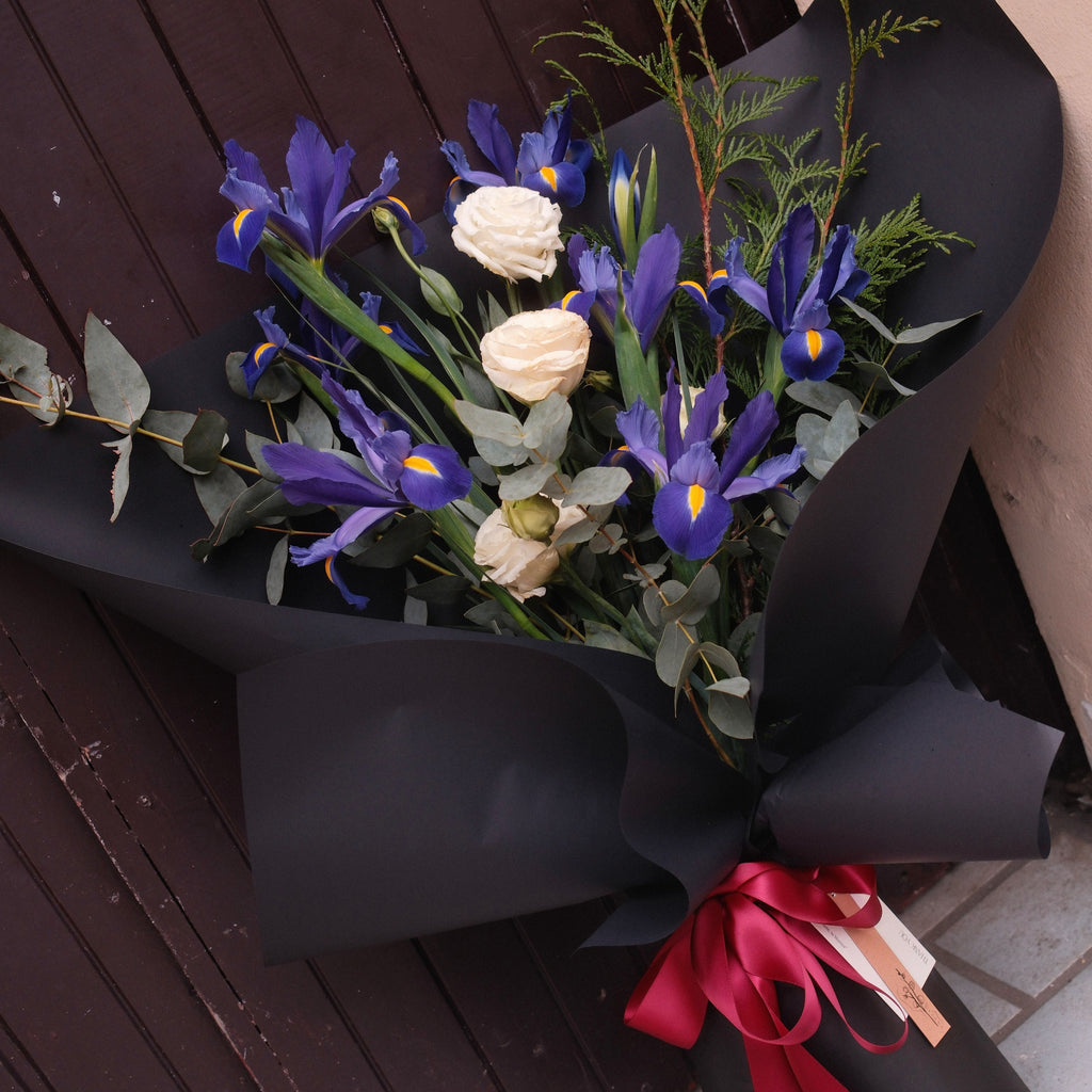 Yozora iris and white lisianthus bouquet, a birthday gift bouquet from our Surry Hills flower shop